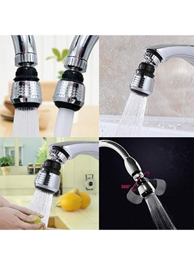 مهوية صنبور دوارة 360 درجة قطعتان - توفير المياه ورذاذ مضغوط، تركيب بدون أدوات لحوض المطبخ، تدفق قابل للتعديل، سهل التنظيف - Image 3