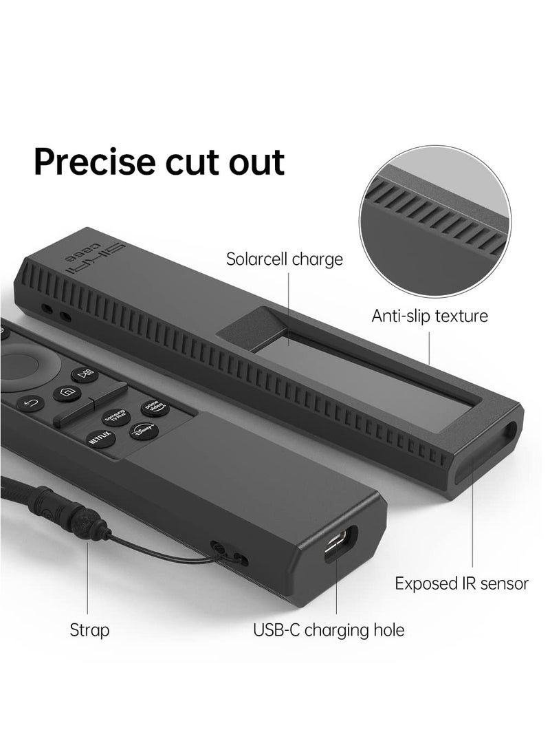 Electronic - Silicone Protective Case for Samsungs Remote Control BN59-01386C BN59-01386B Smart TV Remote Dustproof Cover for TM2280E (Black)