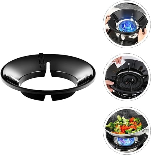 black sparrow black sparrow Gas Saver Burner Stand Gas Burner Cover Gas Saver Jali Home Gas Stove Fire Windproof Energy Saving Stand Gas Stove Stand Max Gas Saviour pack of 3 black  - Image 2