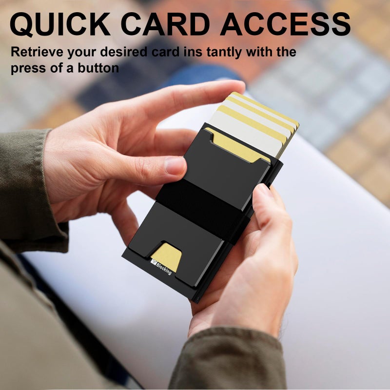 furid Smart Card Wallet for Men Slim: Minimalist Wallet For Men - RFID Blocking Pop Up Front Pocket Wallet, Metal Wallet 11 Card Holder - Image 4