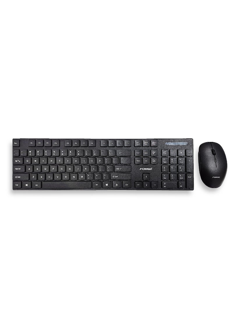 Forev 2.4G Wireless Keyboard+Mouse Set First Choice For Office Business FV-W806 , Wireless technology , Energy saving , Ergonomic Design , Waterproof  , 2.4G Wireless - Image 1
