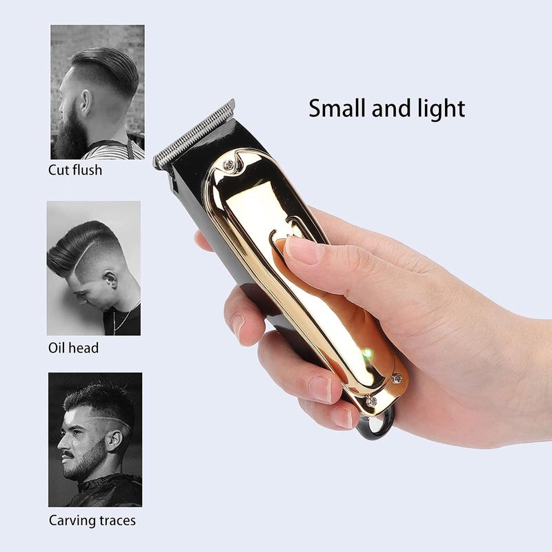 klarako Men's Hair Trimmer, Professional Hair Trimmer Electric Mustache Precise Trimmer Hair Beard Trimmer Set, Beard Trimmer Hairdressers Grooming Set Rechargeable(Golden) - Image 4