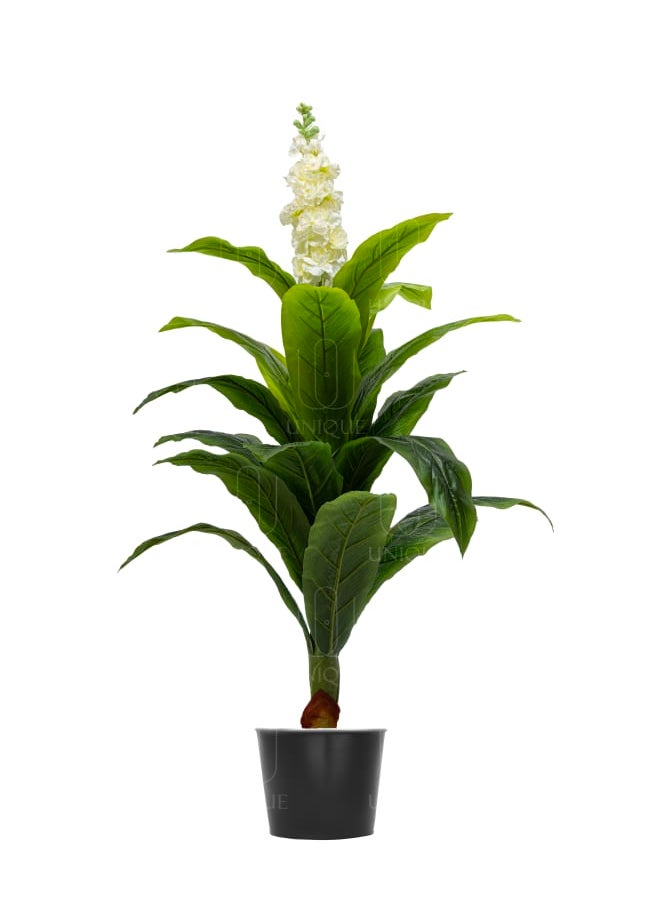 Unique Pots And Plants Dracaena Artificial Tree With White Flowers H100CM  - Image 1