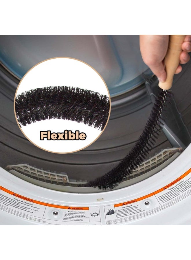 Dryer Vent Cleaner Kit 2 Pack Dryer Lint Brush Vent Trap Cleaner Long Flexible Refrigerator Coil Brush 30 Inch  - Image 5