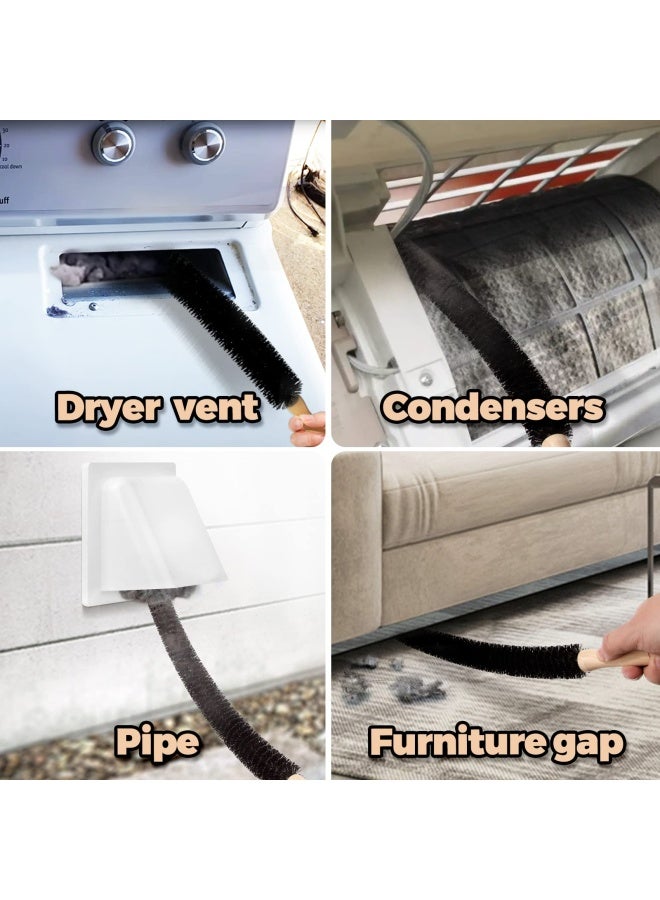 Dryer Vent Cleaner Kit 2 Pack Dryer Lint Brush Vent Trap Cleaner Long Flexible Refrigerator Coil Brush 30 Inch  - Image 3