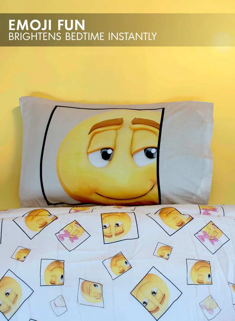 Kidz Klub 2-Piece Kids Emoji Smiley Comforter Set (160x220cm)- Reversible Kids Bedding Design, Limited- Edition Digital Printed Design for Girls and Boys, Set Includes 1-Piece Comforter and 1-Piece Pillow Cover
