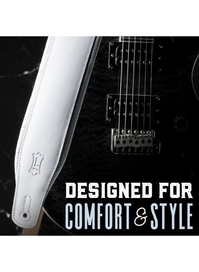 Levy's Leathers 3" Wide Amped Leather Series Guitar Strap with Foam Padding and Garment Leather Backing; Black (M26PD-BLK) - Image 3