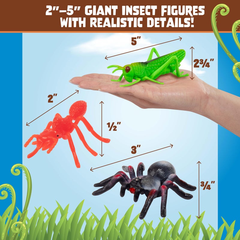 SCS Direct Bug Toys 30pc Set Giant Fake Insects Grasshoppers Beetles Spiders  More 25 Realistic Plastic Bugs Great for April Fools Pranks Pretend Play Easter Basket Stuffers Egg Fillers Party Favors - Image 3