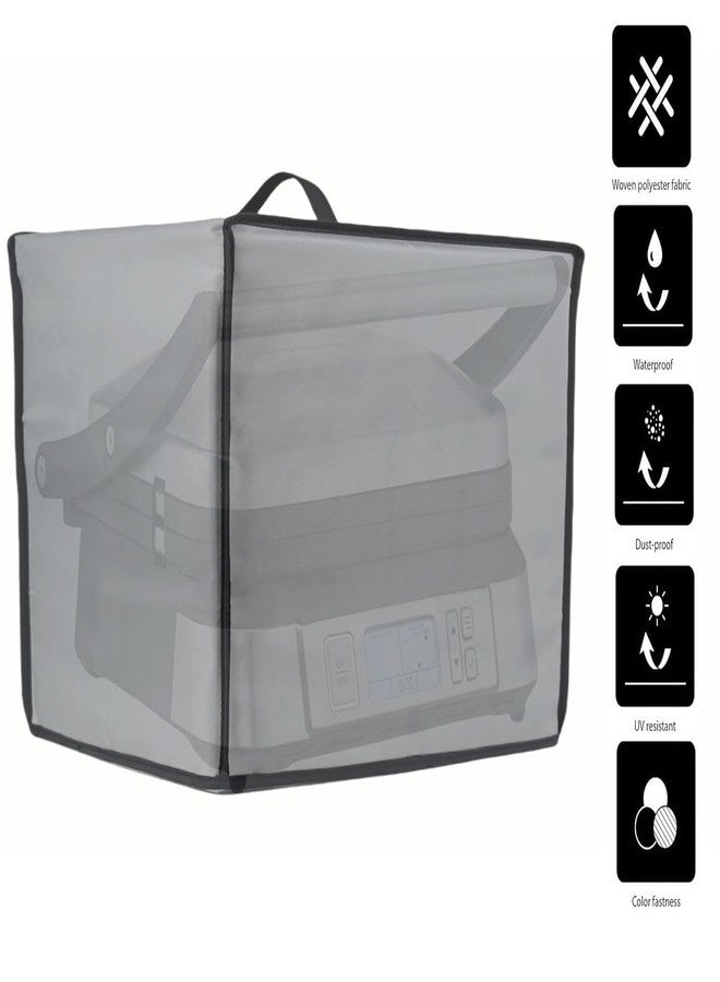 AF-WAN Heavy-Duty Dust Cover Compatible with Cuisinart Griddler GR-4NP1, GR-5BP1, GR-11, GR-6S | Waterproof, Bite-Resistant, Foldable Protector with Handles (Gray) - Image 2
