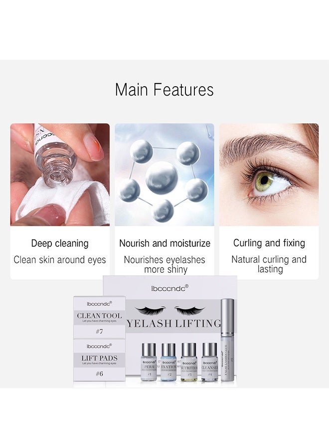 ibcccndc Eyelash Lifting, 7 Pieces Lash Lifting Kit Set Eyelash Perm Kit Long Lasting Curl Home & Professional Use Lash Lift Kit & Safe Perming Wave Semi Permanent Curling Professional Quality - Image 4