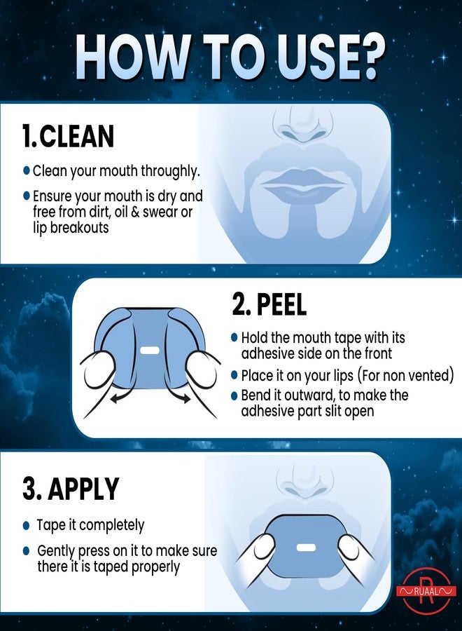 Ruaal Premium Sleep Mouth Tape | Hypoallergenic Mouth Tape for Sleeping & Mouth Breathing Stopper | Gentle on Skin - 35 Pcs Mouth Tape for Adults & Kids - Helps Close Mouth While Sleeping - Image 5