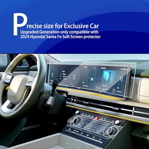 XXCIWP 6pcs 2026 2025 Hyundai Santa Fe Screen Protector is a Continuous & AC Climate Film for 2025 2024 Hyundai Santa Fe SE SEL XRT Limited Calligraphy Hybrid Dual 12.3Inch Plastic Screen Protector Touchscreen - Image 2