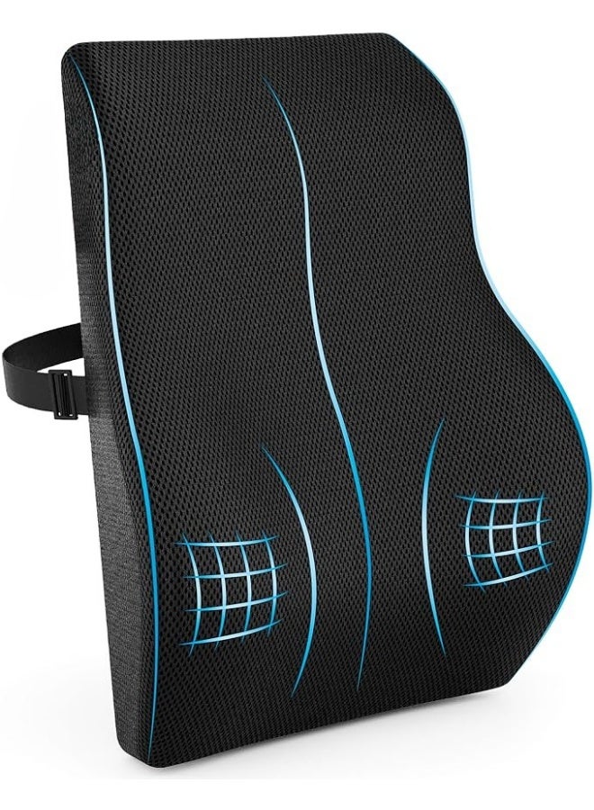 Gel Memory Foam Lumbar Back Support for Office Chair & Car Seat – Orthopedic Back Rest Cushion for Lower Back Pain Relief & Sitting Comfort - Image 1