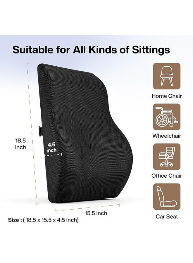Gel Memory Foam Lumbar Back Support for Office Chair & Car Seat – Orthopedic Back Rest Cushion for Lower Back Pain Relief & Sitting Comfort - Image 2