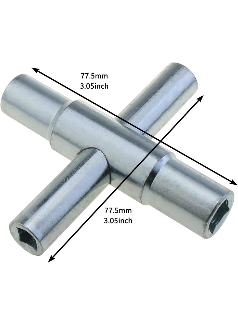 GGOOT Multifunctional Silver 4 in 1 Water Valve Key Steel Piston Lock Spanner Faucet Wrench Bathroom Wrench Home Hardware Tool Compatible with 1/4inch 9/32inch 5/16inch 11/32inch Stem  - Image 3