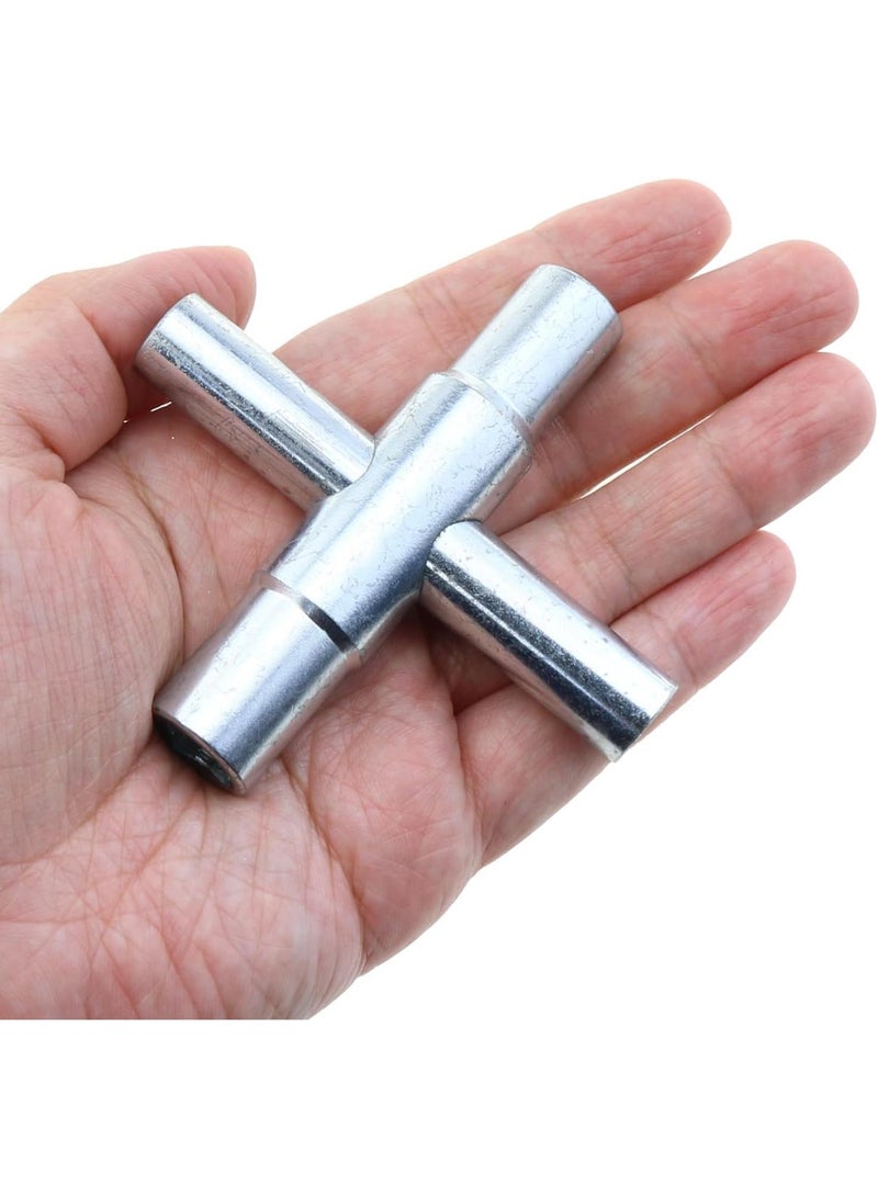 GGOOT Multifunctional Silver 4 in 1 Water Valve Key Steel Piston Lock Spanner Faucet Wrench Bathroom Wrench Home Hardware Tool Compatible with 1/4inch 9/32inch 5/16inch 11/32inch Stem  - Image 4