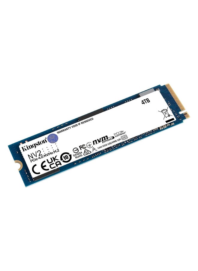 Kingston NV2 4TB M.2 2280 NVMe Internal SSD, Up to 3500MB/s Read / 2800MB/s Write Speed, Gen 4x4 NVMe PCIe Performance, 2.17G Vibration Operating | SNV2S/4000G - Image 1