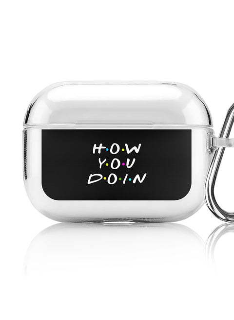 Classic Clear printed Case for Apple AirPods Pro 2nd Generation Thin Transparent Cover [Designed for Apple AirPods Pro 2nd Generation] - How you doin