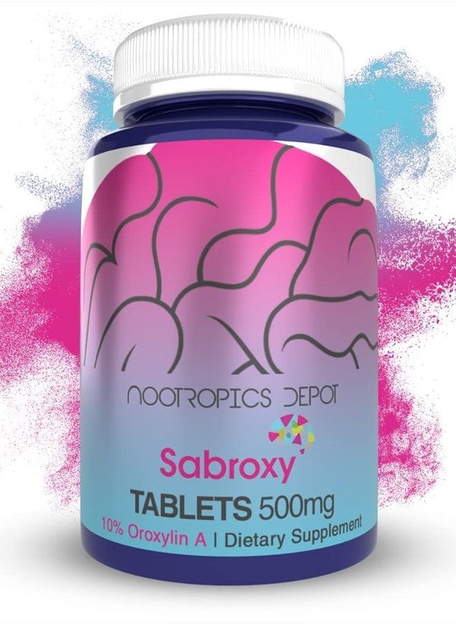 Nootropics Depot - Sabroxy® Tablets | 500mg | 30 Count | Minimum 10% Oroxylin-A | Oroxylum indicum | May Help Promote Focus & Motivation | May Help Promote Cognitive Function - Image 1