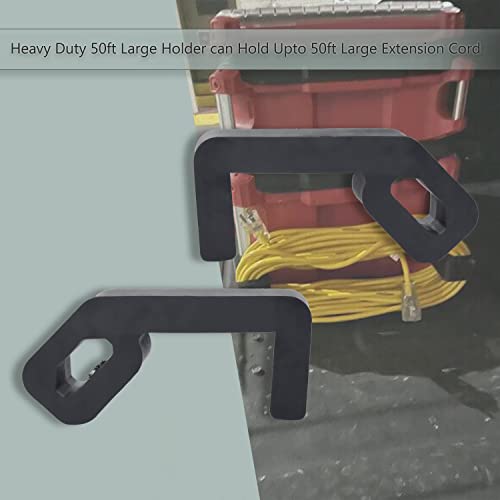Haiouus Extension Cord Holder Organizer/Heavy Duty Level Mount Holder Kit for Milwaukee Packout Tool System, Heavy Duty Holder Hold Upto 50ft Large Extension Cord Ideal Cable Bracket with/Level Holder Black - Image 3