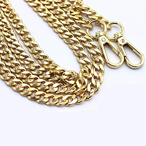 LONG TAO 55" DIY Replacement Chains for Handbags Heavy Duty Flat Iron Metal Shoulder Strap Adjustable Purse Crossbody Bag Strap Accessories Decorative Strap for Various Bags (Gold) - Image 3