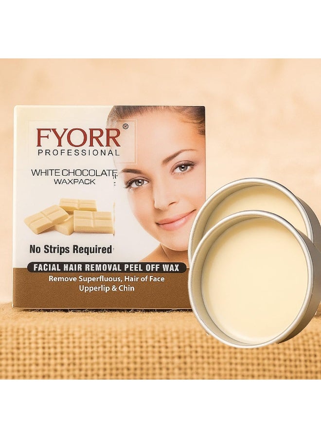 FYORR women Facial Katori Peel-Off Wax Combo Of 2 White Chocolate - 80 Gm Each - Image 1