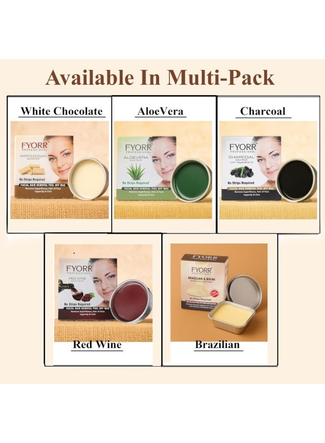 FYORR women Facial Katori Peel-Off Wax Combo Of 2 White Chocolate - 80 Gm Each - Image 3