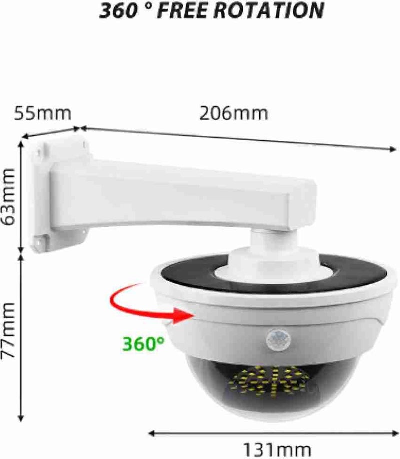 Aspeona كاميرا وهمية LED خارجية 1 قطعة مع ضوء شمسية مثبت على الحائط مضاد للسرقة للمنزل والمكتب والمرآب - Image 2
