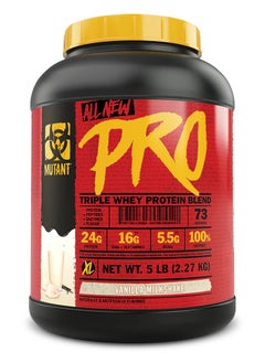 Mutant Mutant Pro, Triple Whey Protein Blend, Vanilla Milkshake, 5Lbs, 73 Servings 