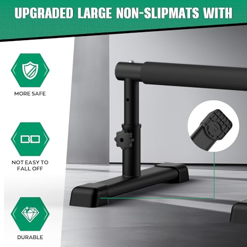 IMAYCC Parallettes Bars, Adjustable 7.5" and 10.6" High Push Up Bars Strength Training For Handstands, Full Planche & Dips, Calisthenic, Gymnastic, Push Up Stands Handle for Floor Workouts Calisthenics Equipment - Image 5