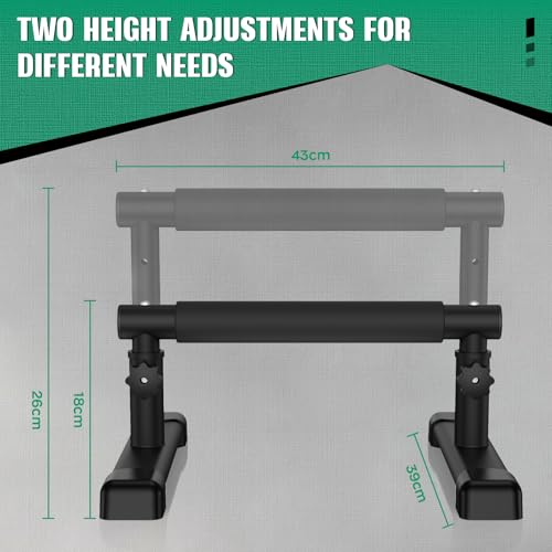 IMAYCC Parallettes Bars, Adjustable 7.5" and 10.6" High Push Up Bars Strength Training For Handstands, Full Planche & Dips, Calisthenic, Gymnastic, Push Up Stands Handle for Floor Workouts Calisthenics Equipment - Image 3