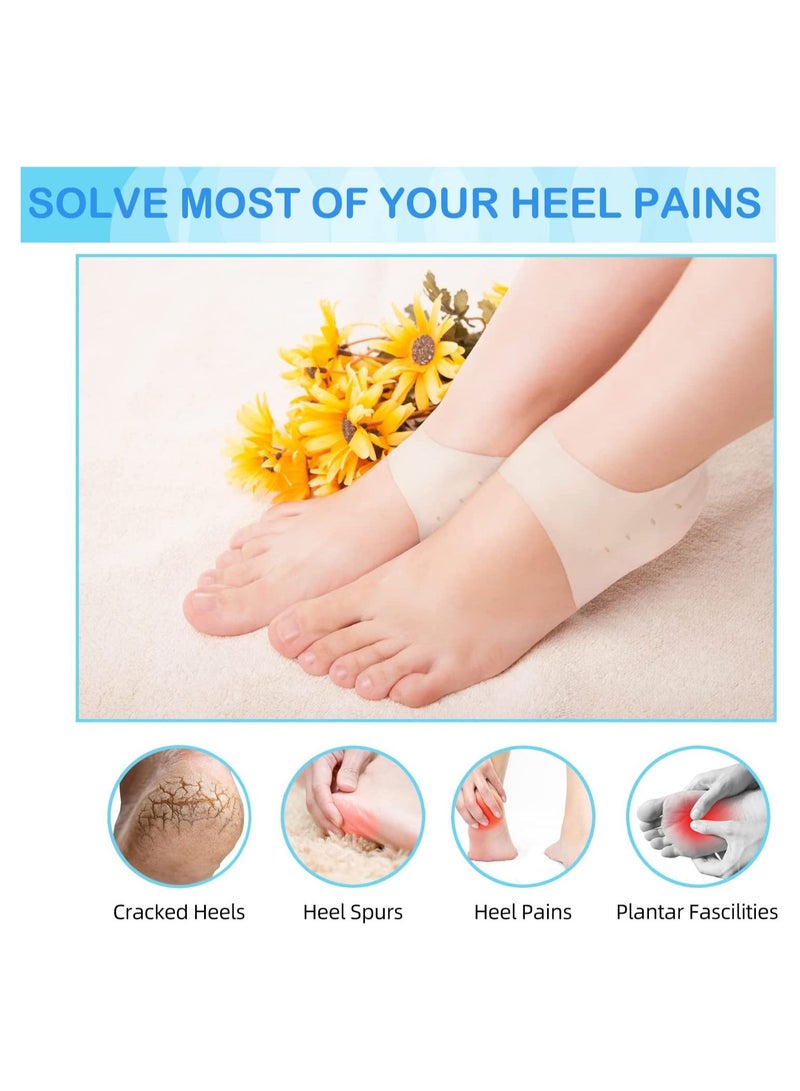 SYOSI Heel Protectors, 8Pcs Silicone Heel Cups for Heel Pains, Cracked Heels, Heel Spurs, Plantar Fasciitis, Fit Gel Heel Pads, Stocking Stuffers for Men Women Teens, Blister Prevention for Heels(4 Pairs) - Image 2