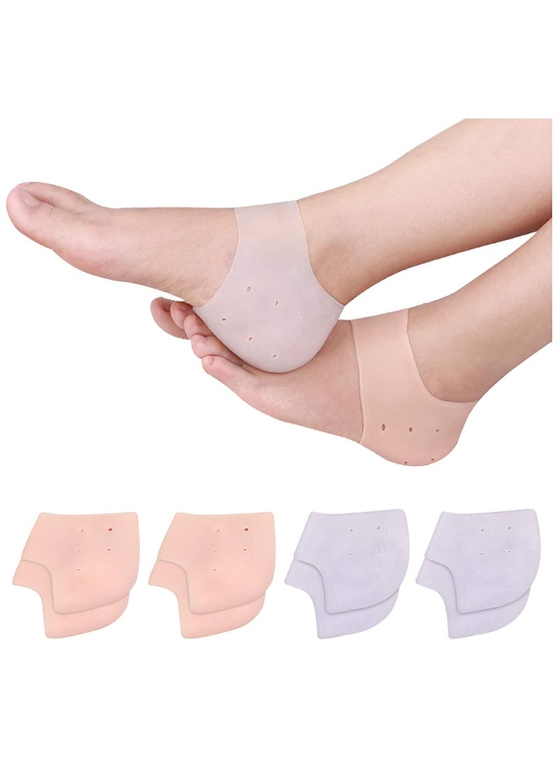 SYOSI Heel Protectors, 8Pcs Silicone Heel Cups for Heel Pains, Cracked Heels, Heel Spurs, Plantar Fasciitis, Fit Gel Heel Pads, Stocking Stuffers for Men Women Teens, Blister Prevention for Heels(4 Pairs) - Image 1