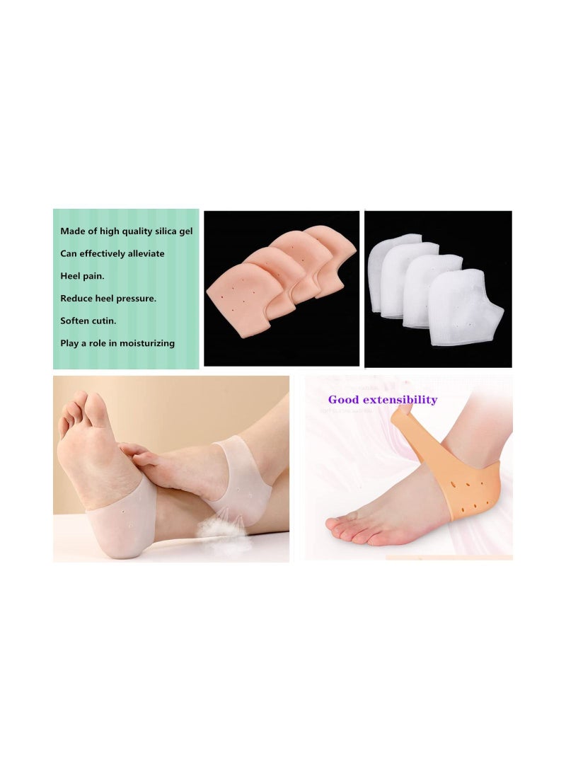 SYOSI Heel Protectors, 8Pcs Silicone Heel Cups for Heel Pains, Cracked Heels, Heel Spurs, Plantar Fasciitis, Fit Gel Heel Pads, Stocking Stuffers for Men Women Teens, Blister Prevention for Heels(4 Pairs) - Image 5