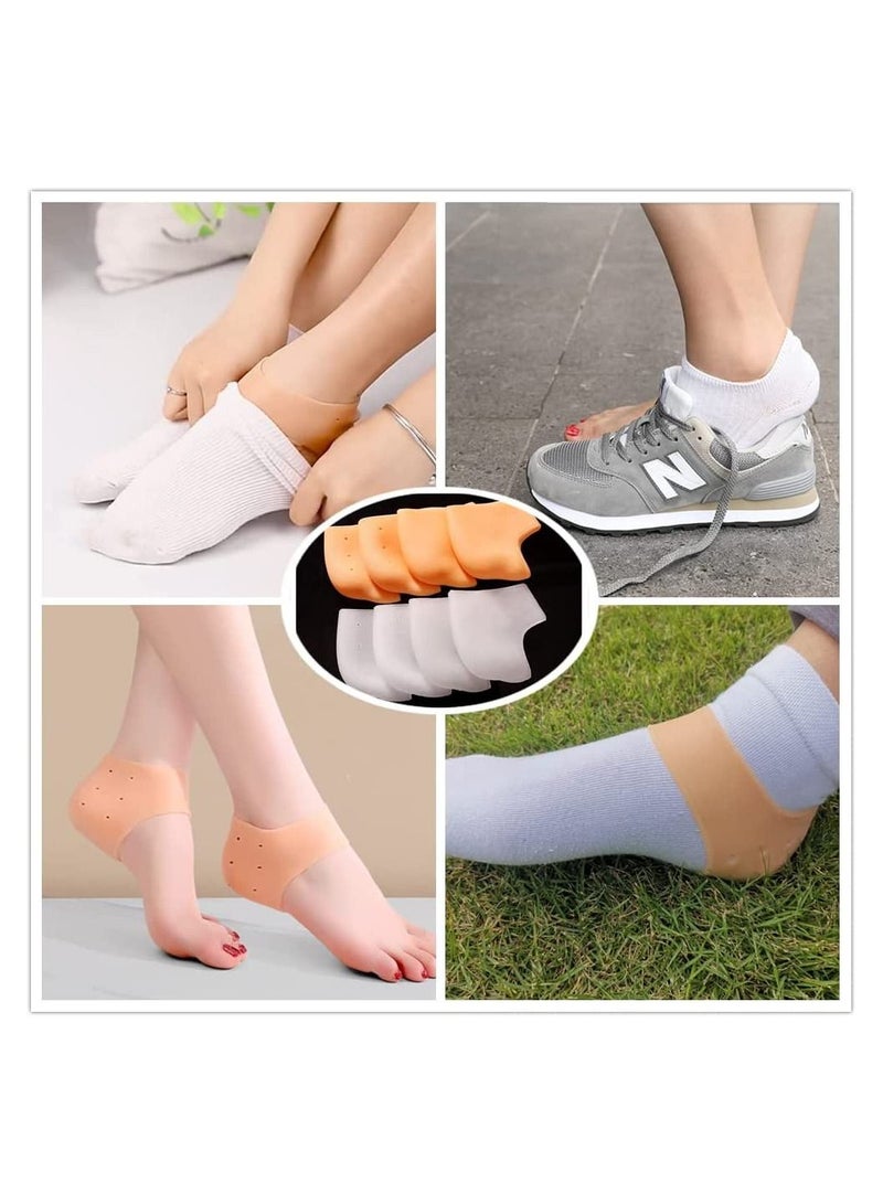 SYOSI Heel Protectors, 8Pcs Silicone Heel Cups for Heel Pains, Cracked Heels, Heel Spurs, Plantar Fasciitis, Fit Gel Heel Pads, Stocking Stuffers for Men Women Teens, Blister Prevention for Heels(4 Pairs) - Image 3