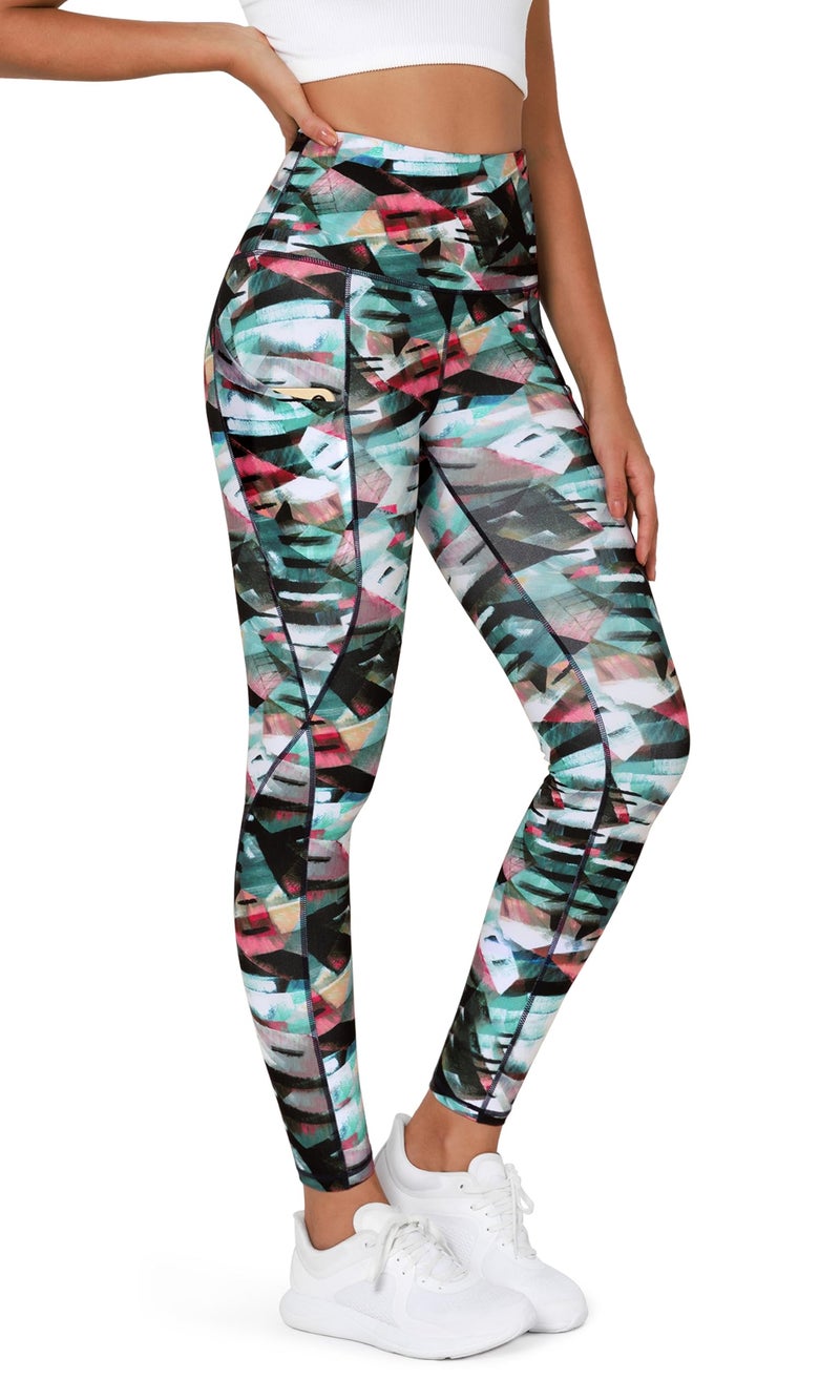 ODODOS Women's High Waisted Full Length Yoga Leggings with Pockets, 28" Inseam Tummy Control Non See Through Workout Athletic Running Yoga Pants, FineArtWine, Large - Image 1