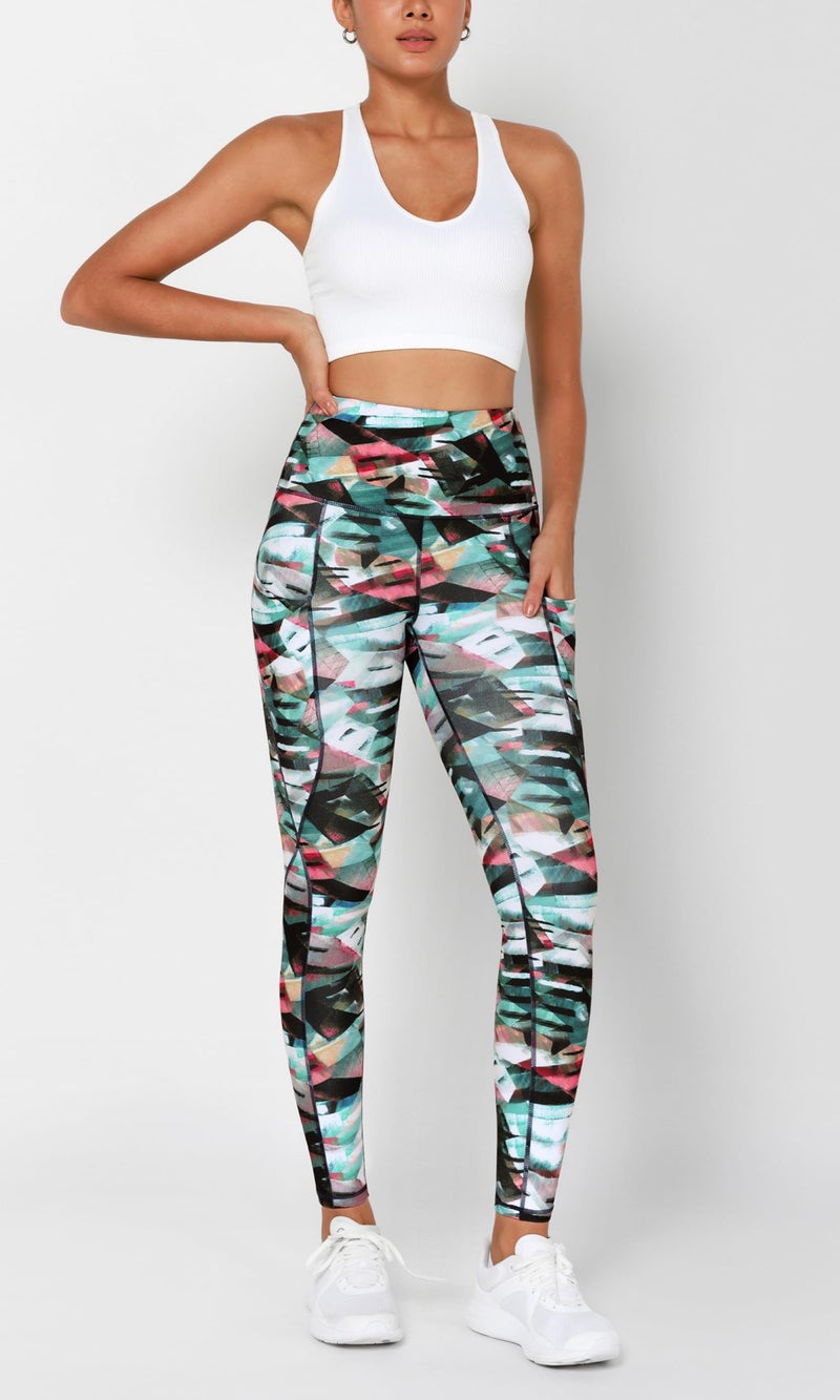 ODODOS Women's High Waisted Full Length Yoga Leggings with Pockets, 28" Inseam Tummy Control Non See Through Workout Athletic Running Yoga Pants, FineArtWine, Large - Image 5