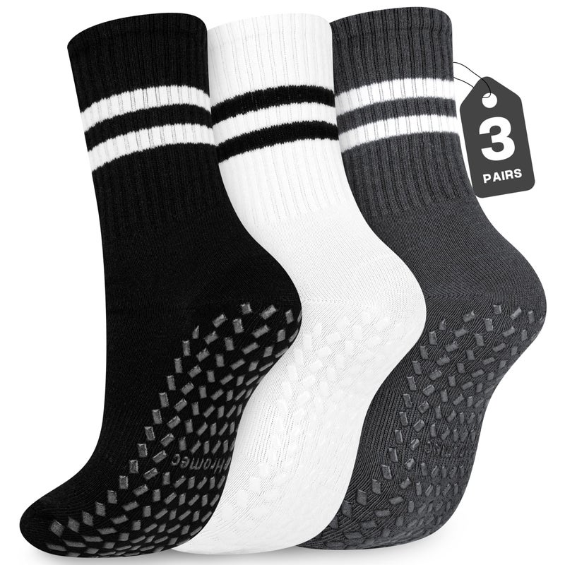 Hromec Pilates Socks with Grips for Yoga, Barefoot, Ballet, Barre, Hospital Non Slip Anti Skid Socks for Women and Men - Image 1