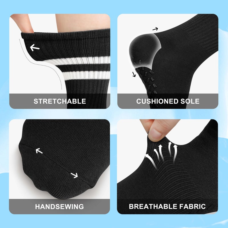 Hromec Pilates Socks with Grips for Yoga, Barefoot, Ballet, Barre, Hospital Non Slip Anti Skid Socks for Women and Men - Image 4