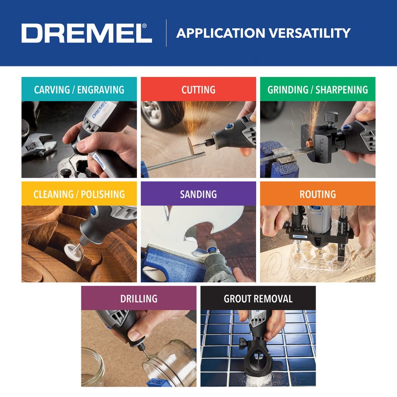 Dremel 3000-1/24 Variable Speed Rotary Tool Kit - 1 Attachment & 24 Accessories - Ideal for Cutting, Sanding, Grinding, Polishing, Drilling, Engraving, Crafts, and DIY - Image 4