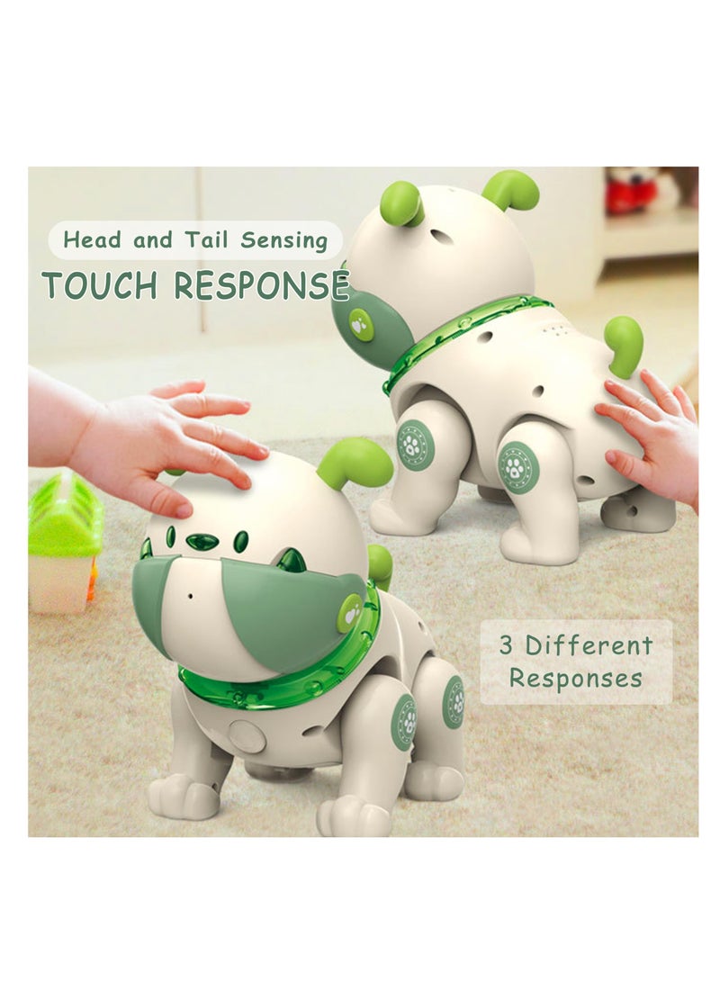 Excefore Robot Dog Toy for Kids, Remote Interactive Electronic Pets with Interactive Touch Sensors, LED Lights, Recording, Smart Dancing Walking RC Robot Puppy Dog for Kids Over 3, Green  - Image 4
