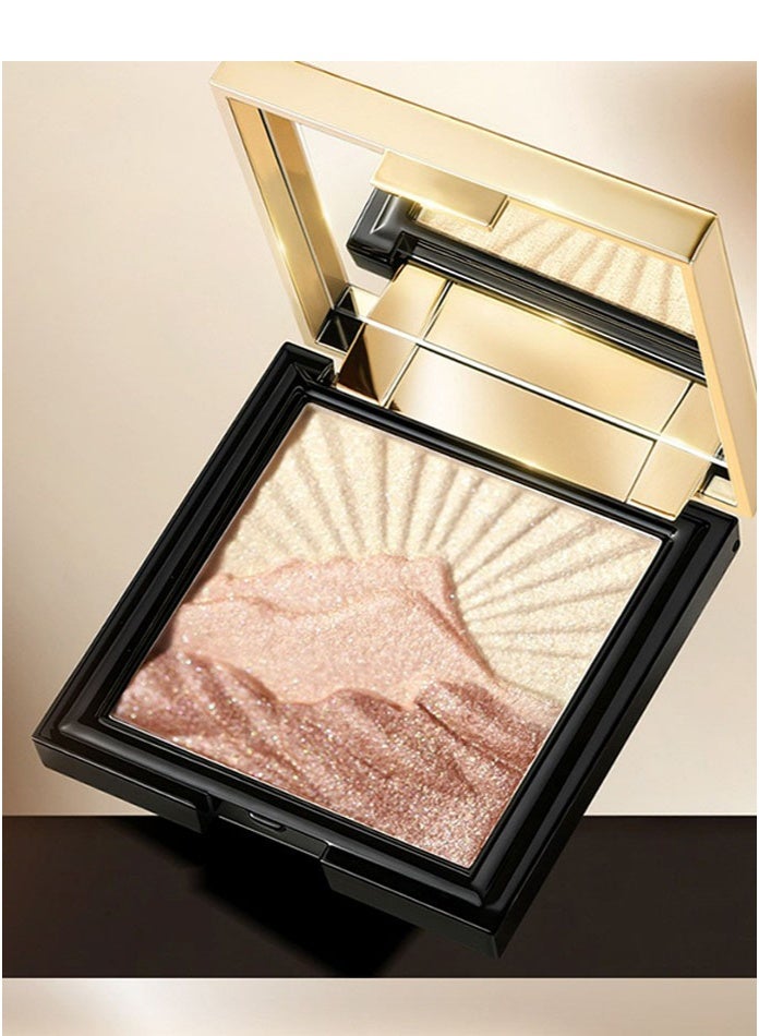 Hot-Selling High-Gloss Powder For Europe And America, Water-Glow Powder, Polarized Pearlescent Powder, Natural Three-Dimensional Face Brightening And Shading Concealer Palette, 6 Colors In One Set - Image 4