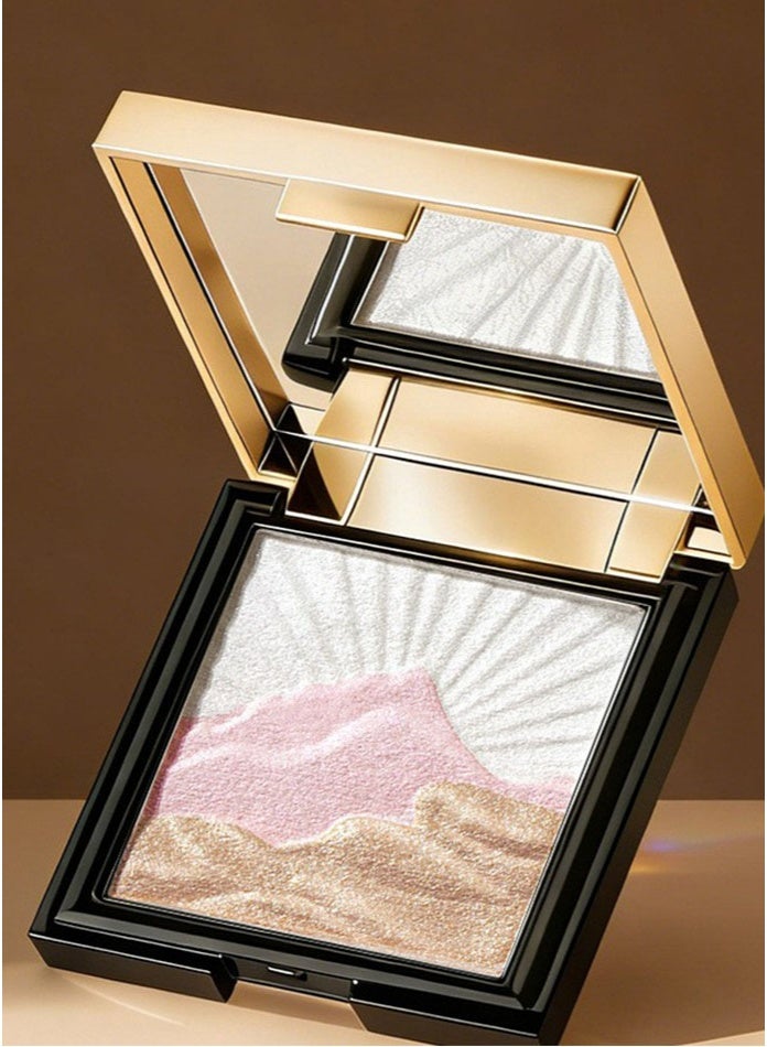 Hot-Selling High-Gloss Powder For Europe And America, Water-Glow Powder, Polarized Pearlescent Powder, Natural Three-Dimensional Face Brightening And Shading Concealer Palette, 6 Colors In One Set - Image 5