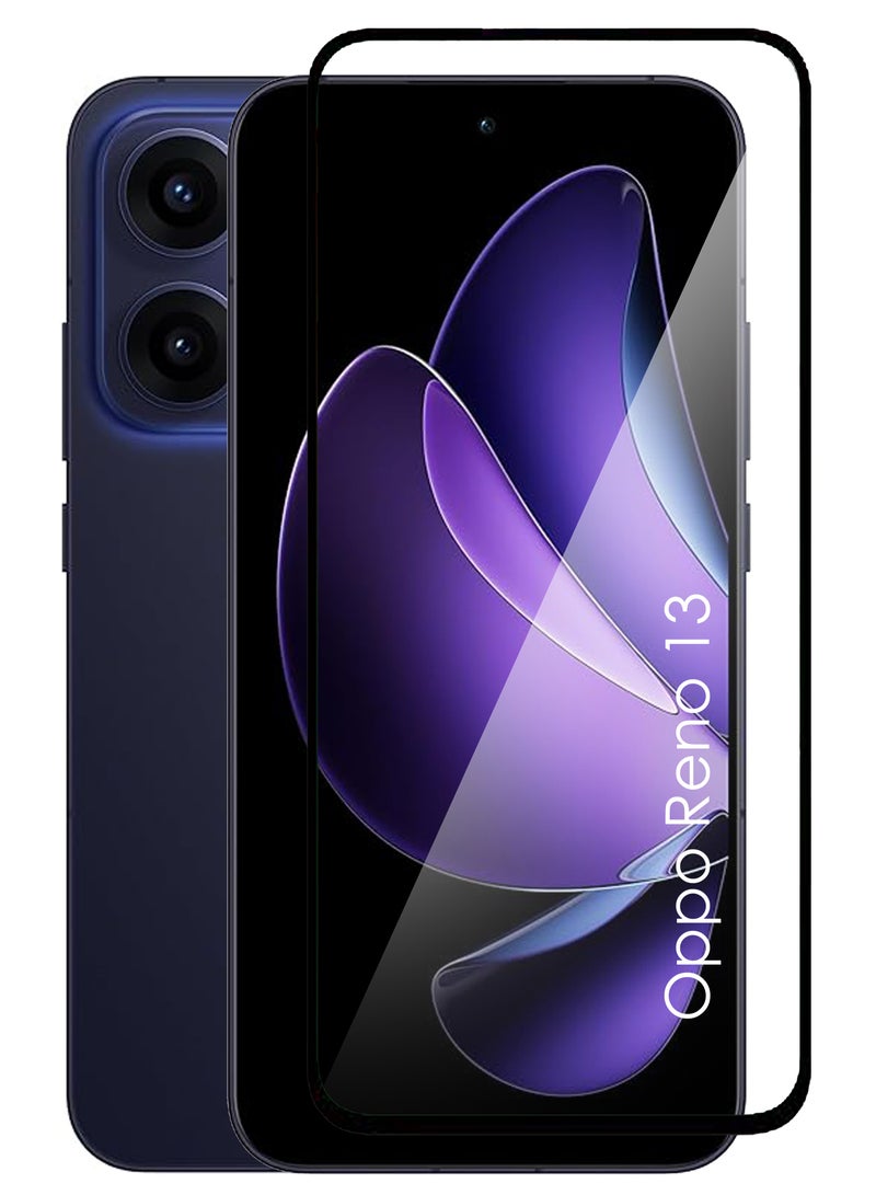 For Oppo Reno 13 - Tempered Glass Screen Protector - Delicate Touch , Higher Transparency , Easy to Install ,Anti-scratch and Bubble-free Screen Protector - Black  - Image 1