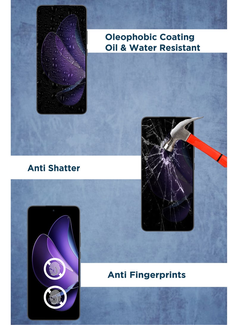 For Oppo Reno 13 - Tempered Glass Screen Protector - Delicate Touch , Higher Transparency , Easy to Install ,Anti-scratch and Bubble-free Screen Protector - Black  - Image 4