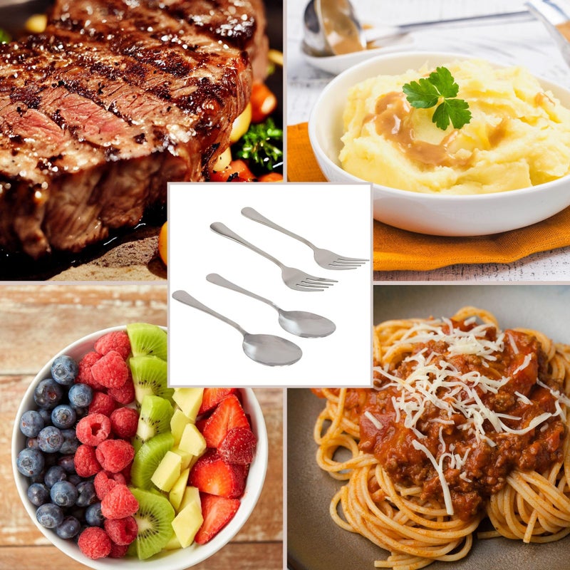 Cornucopia Brands Serving Spoons & Large Serving Forks Set (4 pack, 2 of each); Buffet & Banquet Style Elegant Classic Serving Utensils - Image 3