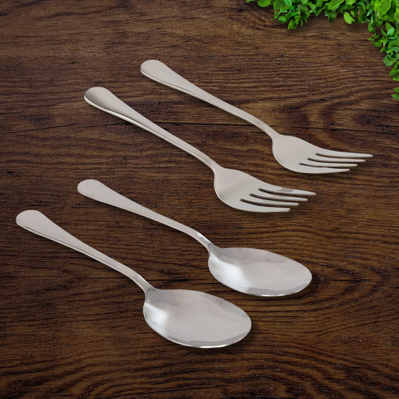 Cornucopia Brands Serving Spoons & Large Serving Forks Set (4 pack, 2 of each); Buffet & Banquet Style Elegant Classic Serving Utensils - Image 2