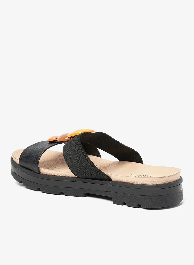 Modare Black Flat Sandals for Women – Stylish Ladies Flat Sandals & Comfortable Flat Slippers for Women | Best Price UAE