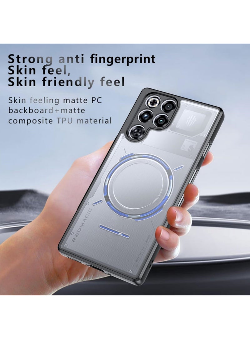 Adando for Nubia Red Magic 11 Pro / 11 Pro+ Case, TPU+PC Shookproof Protection Bumper Back Cover, Matte Clear Protective Casing, High Qualit, Scratch Resistant (Black) - Image 2