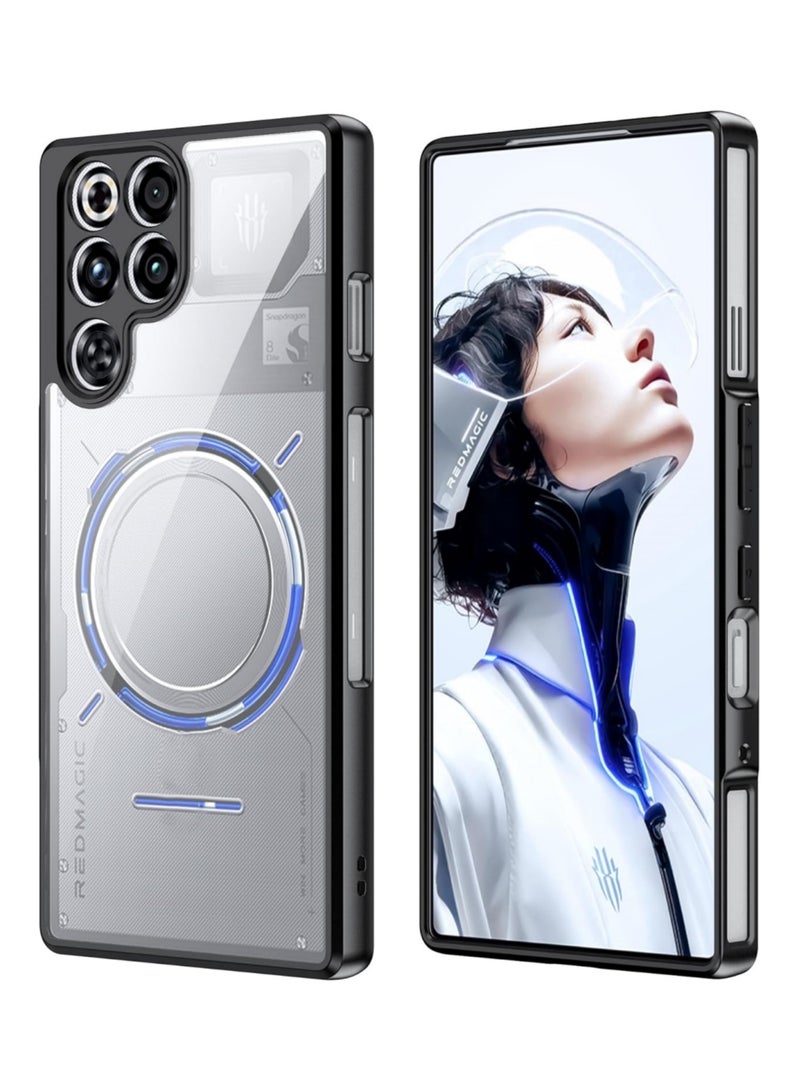 Adando for Nubia Red Magic 11 Pro / 11 Pro+ Case, TPU+PC Shookproof Protection Bumper Back Cover, Matte Clear Protective Casing, High Qualit, Scratch Resistant (Black) - Image 1